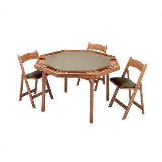  Furniture 52 Oak Contemporary Folding Poker Table Set   O 91   X