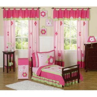 Sweet Jojo Designs Flower Pink Green Toddler Bedding Collection