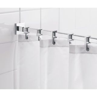 Square 98 Max Shower Rod with Curtain Hooks