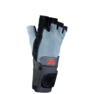 Valeo Inc Black Split Leather Fingerless Anti Vibe Gloves With AV GEL