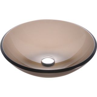 Kraus Frosted Brown Glass Vessel Sink with PU MR   GV 103FR