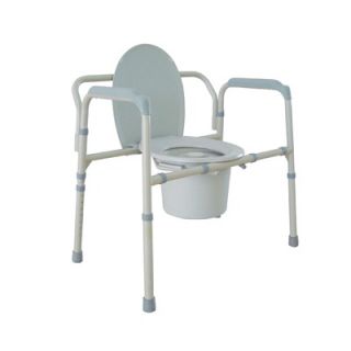 Drive Medical Heavy Duty Bariatric Folding Bedside Commode Seat in