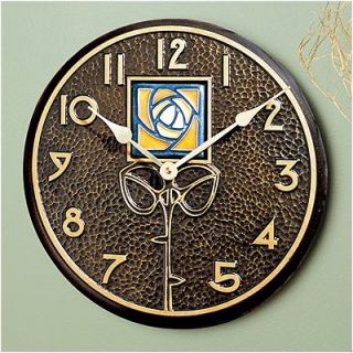 Whitehall Products Amber Dard Hunter Rose Clock In French Bronze