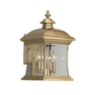 Designers Fountain Buckingham Wall Lantern in Polished Brass PVD