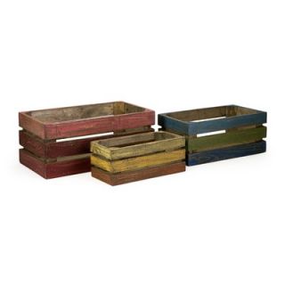 IMAX Midway Wood Crate in Rustic (Set of 3)