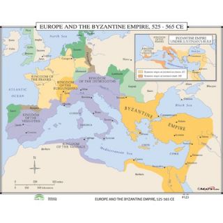 Universal Map World History Wall Maps   Europe & Byzantine Empire