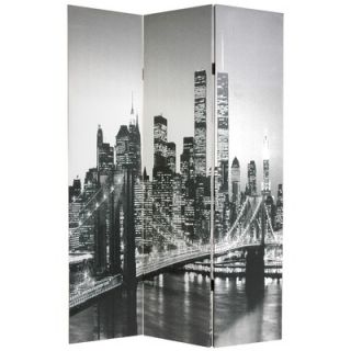 Oriental Furniture Double Sided New York Scenes Room Divider