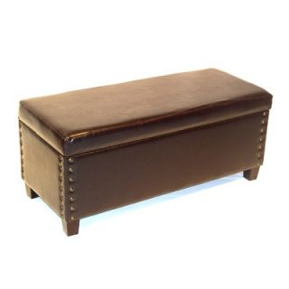 4D Concepts Wood Entryway Storage Ottoman