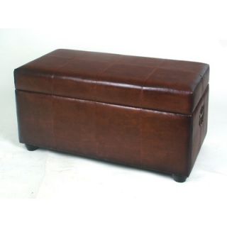 International Caravan Leather Bedroom Storage Ottoman   YWLF 2186