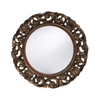 Glendale Round Wall Mirror in Red
