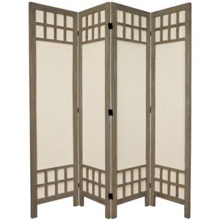 Oriental Furniture 6 Feet Tall Window Pane Fabric Room Divider in