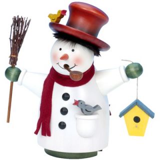 Christian Ulbricht Snowman with Broom and Birdhouse Incense Burner