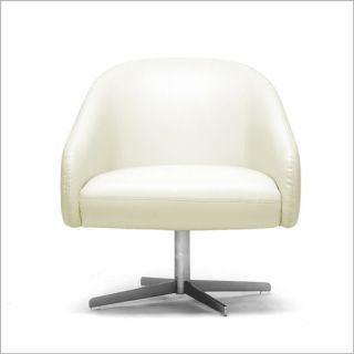 Baxton Studio Balmorale Leather Swivel Arm Chair