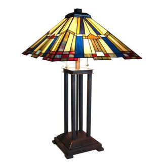 Tiffany Style Mission Table Lamp with 244 Glass Pieces