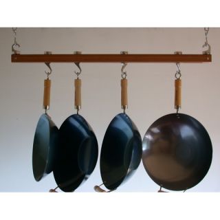 Track Rack 36 Ceiling Pot Rack in Burnished Bamboo
