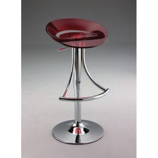 Swivel Barstool with Gas Lift in Red Acrylic