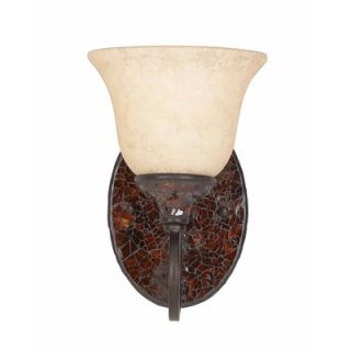 Triarch Lighting Jewelry Wall Sconce with Amber Tinted Scavo Glass in