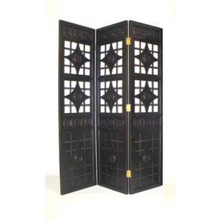 Wayborn Three Panel Gothic Diamond Room Divider in Black