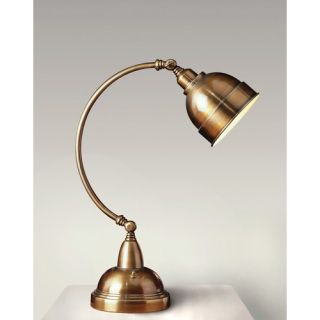 Plato One Light Desk Lamp in Satin Brass