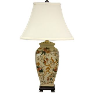 Oriental Furniture Autumn Birds and Flowers Vase Lamp   JCO X8887