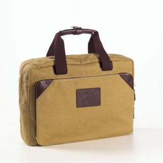 Clava Leather Canvas and Leather Briefcase in Khaki   55 1011KHAKI