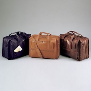 Winn International Cowhide Leather Expandable Accordion File Briefcase
