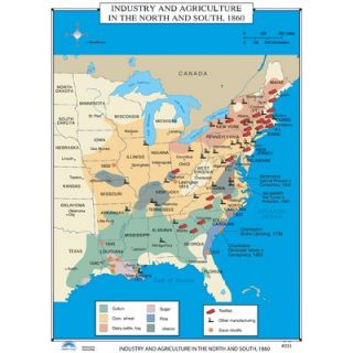 Universal Map U.S. History Wall Maps   Industry & Agriculture in North