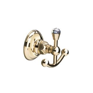 Rohl Wall Mounted Crystal Double Robe Hook in Polished Chrome