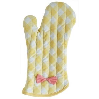 Jessie Steele Giant Gingham Yellow Oven Mitt with Bow   505 JS 191Y