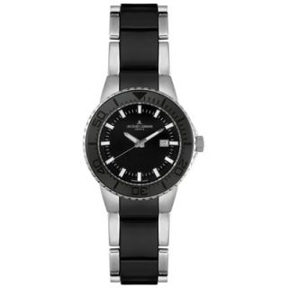Jacques Lemans Womens Genève Stainless Steel and Black Ceramic Watch