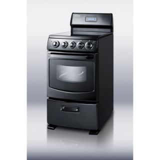 Summit Appliance 20 Wide Deluxe Electric Range in Black   REX204BL
