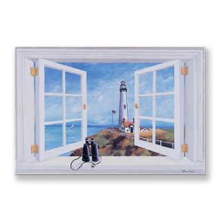  Industries Pigeon Point Lighthouse Wooden Faux Window Scene   FW 201