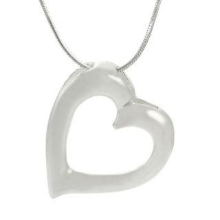 EZ Charms Heart Shaped Locket Necklace with Cross in Silver