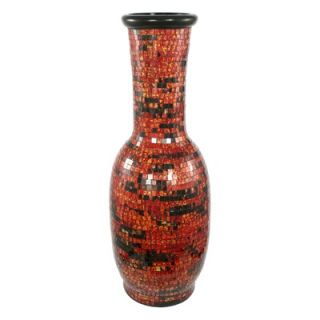PoliVaz Mosaic Aged Copper Round Decorative Vase   DV MOS LN M COP