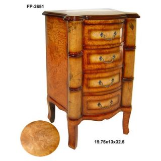 Cheungs Rattan Four Drawer Wooden Cabinet