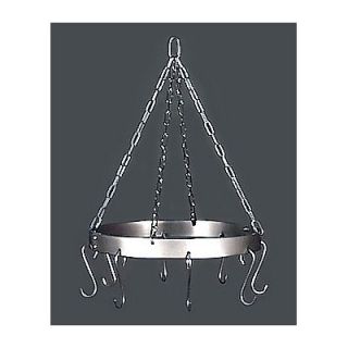 HSM 215 Stainless Steel Round Galley Pot Rack with 8 Hooks