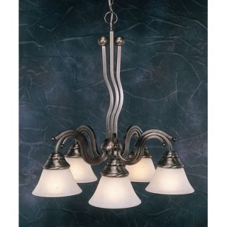  Lighting Wave 5 Light Chandelier with Marble Glass Shade   227 505