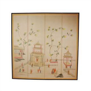 Oriental Furniture Enter The Pagoda Silk Room Divider   EPAGODATALL