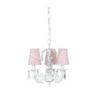 Jubilee Collection Stacked Glass Ball Chandelier with Pink Shade in