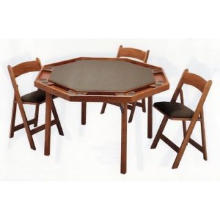 Kestell Furniture 57 Oak Contemporary Folding Poker Table Set   O
