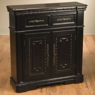 AA Importing Two Door and Two Drawer Cabinet in Distressed Black