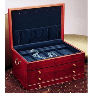 Reed & Barton Athena Cherry Jewelry Chest with Blue Lining