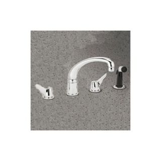 Elkay Deluxe Two Handle Widespread Kitchen Faucet with Side Spray and
