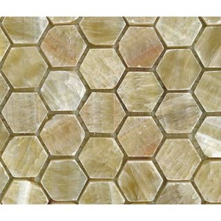Diamond Tech Tiles Stone 1 x 1 Honed Hexagon Mosaic in Honey Onyx