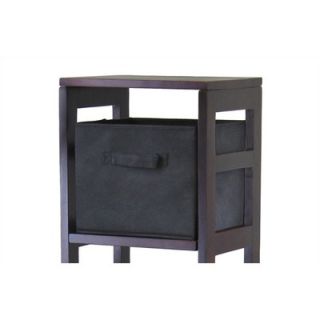 Winsome Capri Storage Shelf with 4 Foldable Black Fabric Baskets
