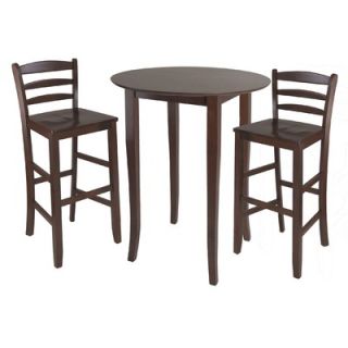 Winsome Fiona 3 Piece Set High Round Table with Ladder Back High Chair