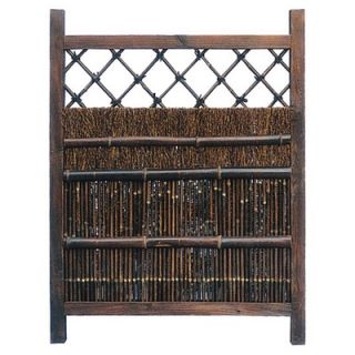 Oriental Furniture Japanese Dark Stain Wood and Bamboo Garden Gate