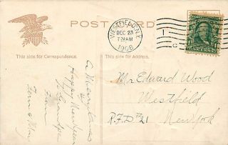 Christmas Black Man in Snow GOOSE mailed 1908 K17559