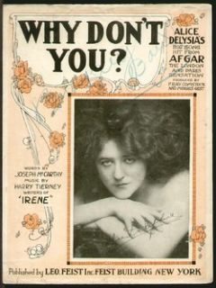 Why DonT You 1920 Alice Delysia Vintage Sheet Music