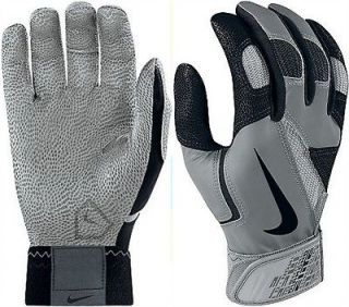 NEW Nike GB0305 051 Mens Diamond Elite Pro Batting Gloves gray/black